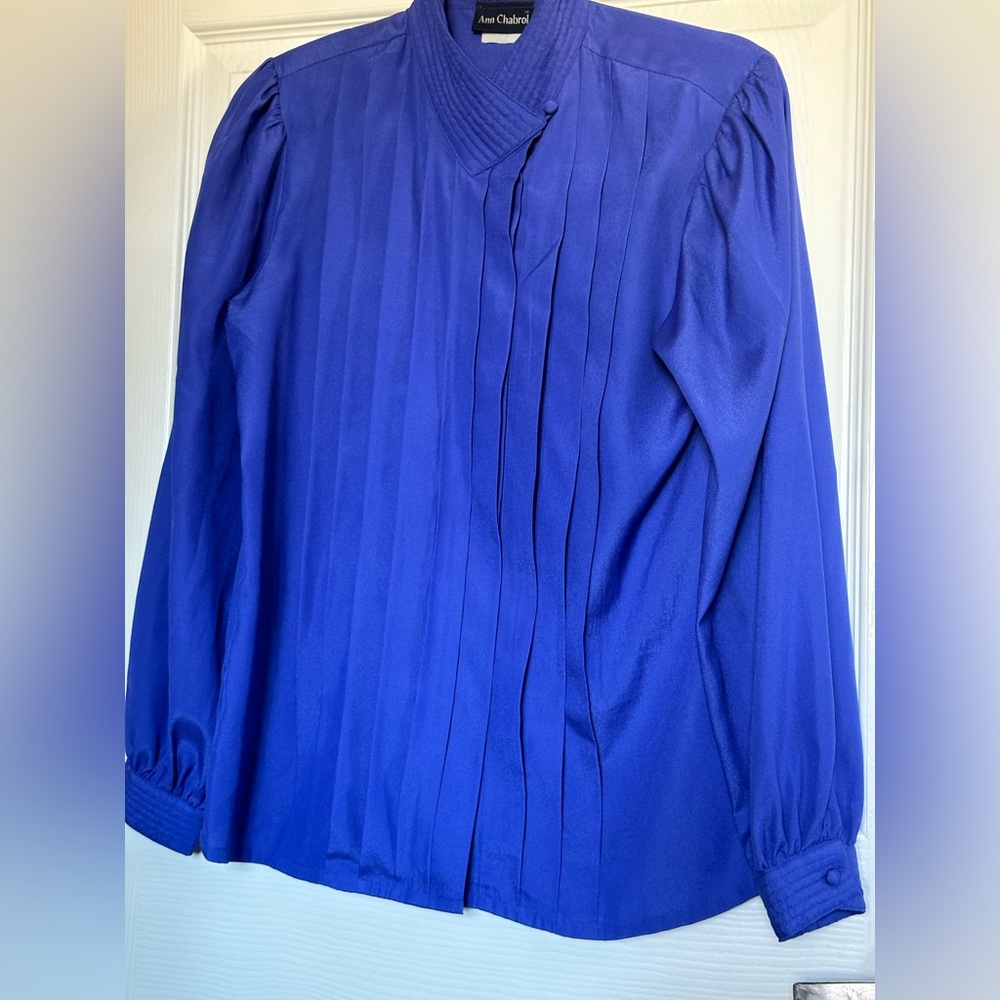 Sapphire blue vintage Ann Chabrol blouse